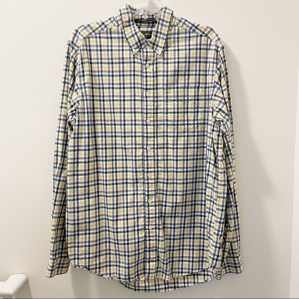 Eddie Bauer Relaxed Fit Plaid Button Down Shirt - Large Tall